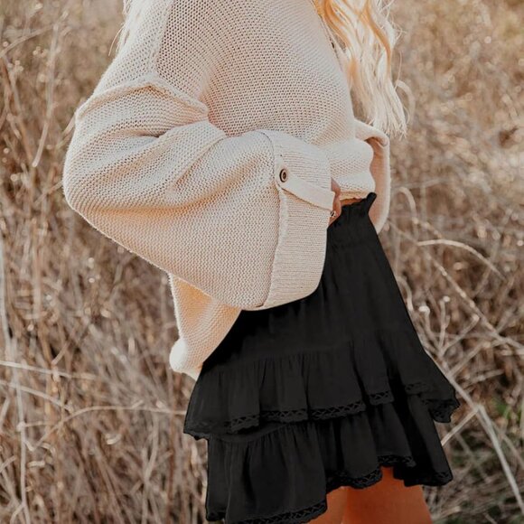 Chic High Waist Flowy Ruffle Skorts for Women - Perfect for Tennis & Golf - Picture 3 of 5